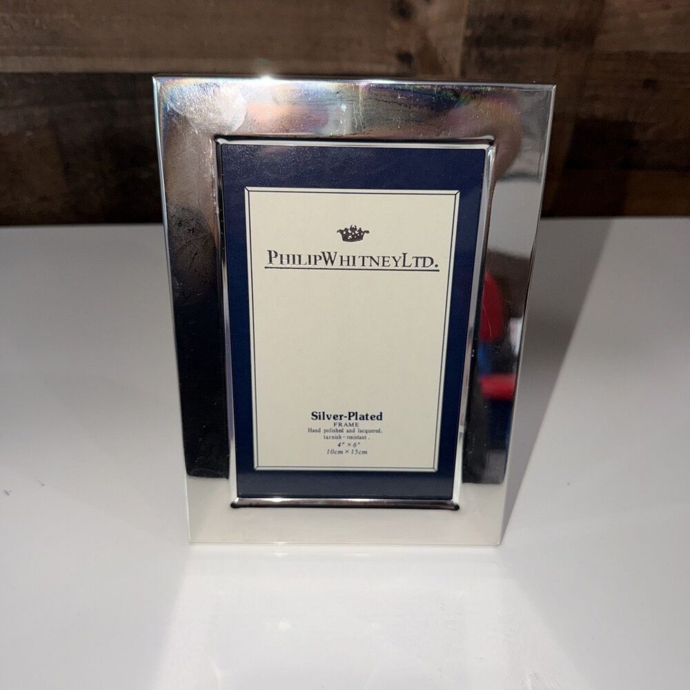 Philip Whitney LTD Silver Plated Photo Frame Hand Polished 4x6